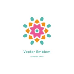 Bright and juicy beautiful circular logo for organic shop, eco product.