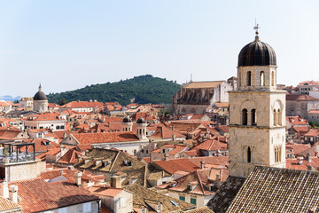 Fototapeta na wymiar View of old town from Walls of Dubrovnik