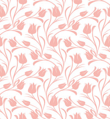 Tulips floral seamless pattern.