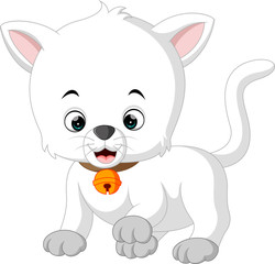 white cat cartoon