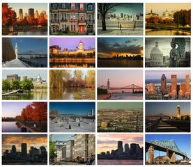 Foto op Canvas Collage of 20 pictures from Montreal city in Canada © pink candy