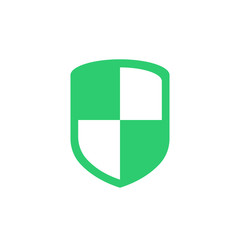 Green shield icon vector isolated