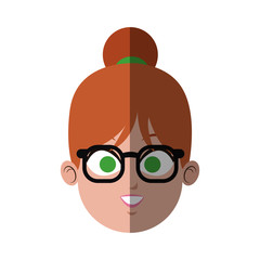 happy woman cartoon icon over white background. colorful design. vector illustration