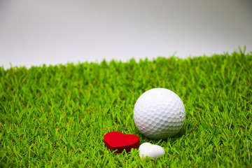 Golf ball with hearts