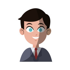 businessman wearing suit and tie over white background. colorful design. vector illustration