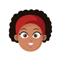 happy woman cartoon icon over white background. colorful design. vector illustration