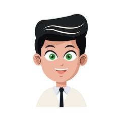 businessman wearing suit and tie over white background. colorful design. vector illustration