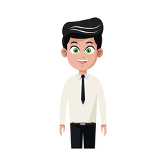 businessman wearing suit and tie over white background. colorful design. vector illustration