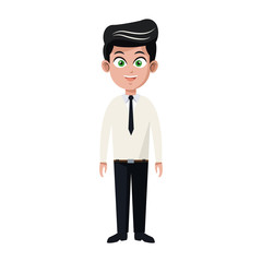 businessman wearing suit and tie over white background. colorful design. vector illustration