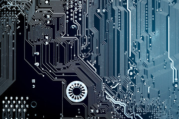 Circuit board. Electronic computer hardware technology. Motherboard digital chip. Tech science background. Integrated communication processor. Information engineering component.