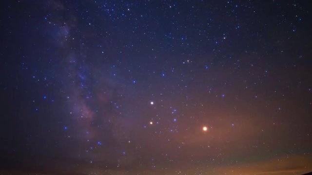 Astro Timelapse of Milky Way over White Mountain -Zoom Out-