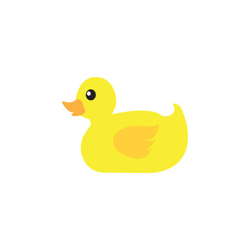 yellow duck cartoon isolated vector