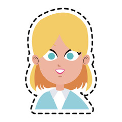 businesswoman wearing executive clothes over white background. colorful design. vector illustration