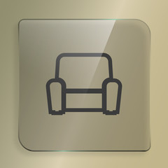 Flat paper cut style icon of furniture