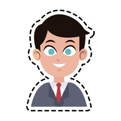 businessman wearing suit and tie over white background. colorful design. vector illustration