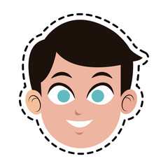 happy man cartoon icon over white background. colorful design. vector illustration