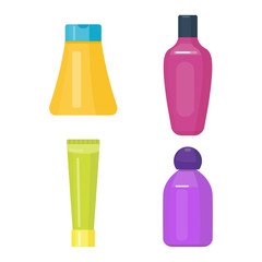 Set of cosmetic tubes isolated vector.