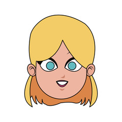 happy woman cartoon icon over white background. colorful design. vector illustration