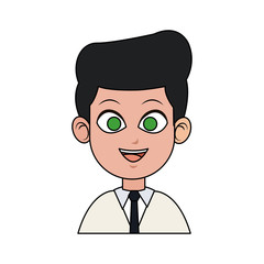 businessman wearing suit and tie over white background. colorful design. vector illustration