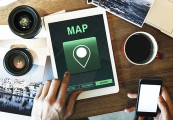 Map Destination Location GPS Concept