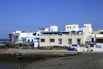 Street view in El Cotillo village on Fuerteventura, Spain