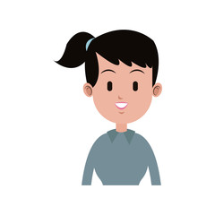 woman cartoon icon over white background. colorful design. vector illustration