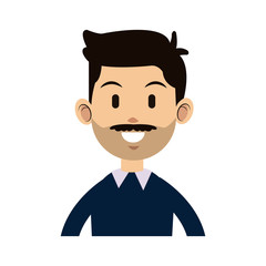 man cartoon icon over white background. colorful design. vector illustration