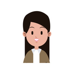 woman cartoon icon over white background. colorful design. vector illustration