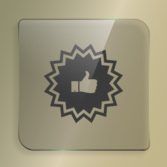 Badge with thumbs up Icon