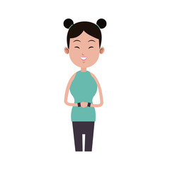 woman cartoon icon over white background. colorful design. vector illustration