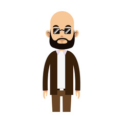 man with sunglasses cartoon icon over white background. colorful design. vector illustration