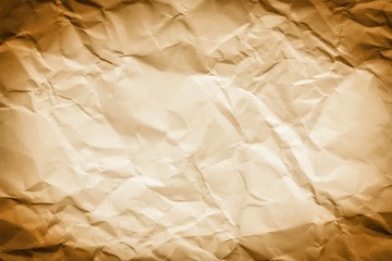 Texture crease of brown paper for template wallpaper. wrinkle of brown paper crumpled background.
