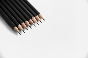 Fototapeta premium Pencils Lined Up Layer Isolated Background