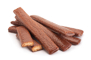 Cake sticks with chocolate glaze