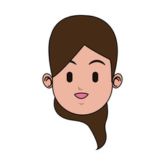 woman cartoon icon over white background. colorful design. vector illustration