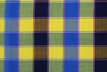 Plaid cotton fabric for background or texture