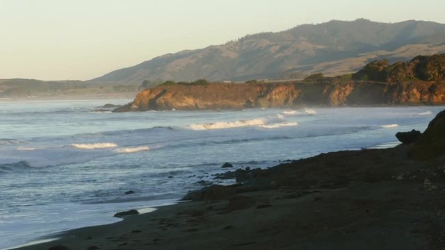 Zoom in timelapse of the beach in San Simeon, California, United states of america