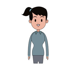 woman cartoon icon over white background. colorful design. vector illustration