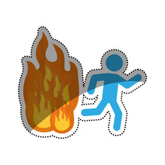 Fire emergency sign icon vector illustration graphic design