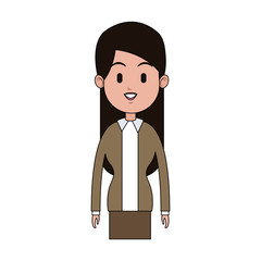 woman cartoon icon over white background. colorful design. vector illustration