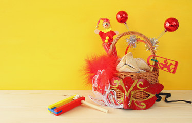 Purim celebration concept (jewish carnival holiday)