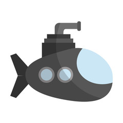 submarine vehicle icon over white over background. colorful design. vector illustration