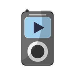 music player device icon over white background. colorful design. vector illustration