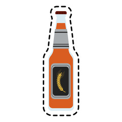 beer bottle icon over white background. colorful design. vector illustration