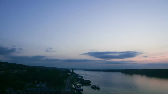 Beautifull sunset time lapse over a river