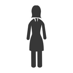 silhouette executive woman with dress vector illustration