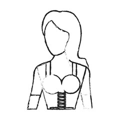 bavarian woman icon over white background. vector illustration
