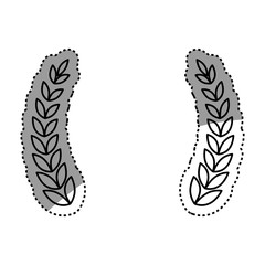 Wreath leaves ornament icon vector illustration graphic design