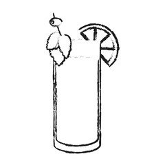 cocktail drink with lemon slice decoration over white background. vector illustration