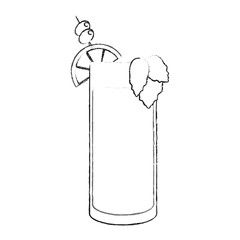 cocktail drink with lemon slice decoration over white background. vector illustration